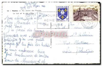 Nantes — Het Meer en de Fontein — F. Chapeau, uitgever — Achterkant