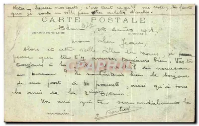 Fontainebleau — École d'Application - Les Héronnières — Verso