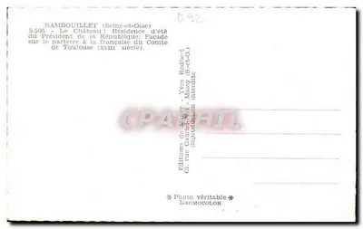Kasteel van Rambouillet — Zomerverblijf van de President van de Republiek — Uitgever Yves Hodbat, n°5.505 — Achterkant