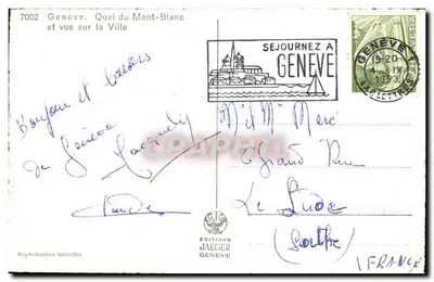 Ginevra. Quai du Mont-Blanc e vista sulla Città — Edizioni Jaeger, n° 7002 — Verso