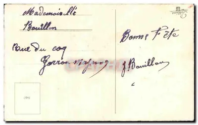 Bukiet mysińców — Szczęśliwego święta — Wydawca Julluca, nr 840 — Rewers