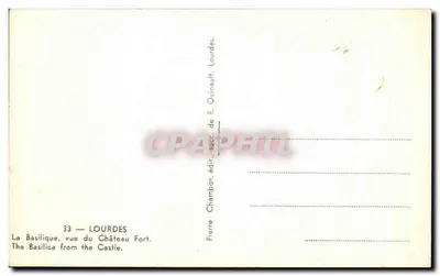 Bazylika — widok z Cytadeli — Lourdes — wyd. Chambon, sp. E. Quinault — Rewers