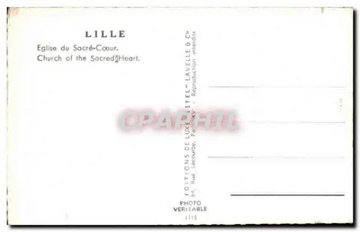 Lille — Katedra Świętego Serca — Estel — Rewers