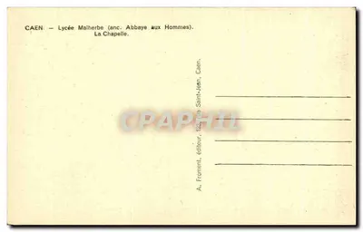 Caen — Liceum Malherbe (dawniej Abpia Aux Hommes) — Kaplica — Rewers