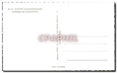 Túmulo de Lamoricière — Nantes (Loire-Inférieure) — Éditions Erbe, Paris 10e — Verso