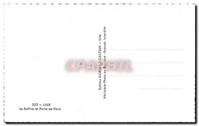लिल्ले के बेफ्रॉई और पेरिस के द्वार — लिल्ले — एडिशन गोर्लियर & कैलिटू — पीछे