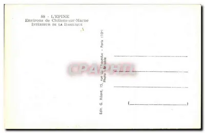 Interior da basílica — Environs de Châlons-sur-Marne — Editor G. Réant, Paris — Verso