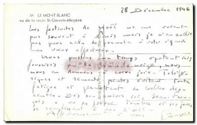 Mont-Blanc — widok z drogi St-Gervais-Megève — L. MORAND / Phot-Jeune Megève n°36 — Rewers