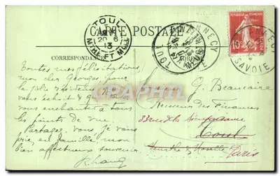 Environ d'Annecy — Le Château de Montrotier (côté sud) — Éditeur : imprimeur non visible — Verso