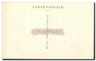 Rocamadour (Lot) — widok panoramiczny wsi i wysokiej świątyni — wydawca: Librairie Pertuel, St-Céré — Rewers