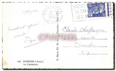 Soissons — Katedra — G. Réant, wyd. 140 — Rewers