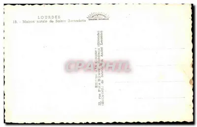 Dom Ojczysty św. Bernadettki — Lourdes — Wydawnictwo La Cigogne — Rewers