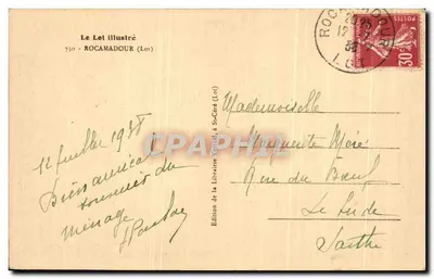 Rocamadour — widok panoramiczny — Le Lot illustré, nr 750 — Rewers