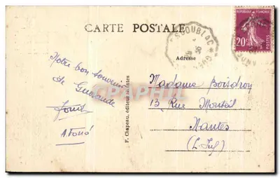 Guérande (Loire-Inf.) — A Porta Saint-Michel (século XV) — F. Clapeau, editor, n°130 — Verso