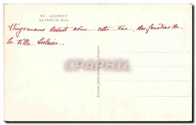 Lourdes — La chute du Gave — Édition photo Quinard, Lourdes — Verso