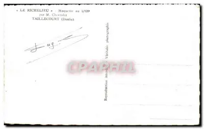 Le Richelieu — Maquete ao 1/100 por M. Chevrolet, Taillecourt (Doubs) — Verso