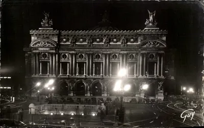 Paris e suas maravilhas — O teatro da Ópera visto à noite (1882-1875) — Éd. GUY