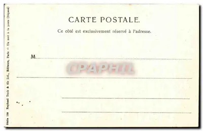 Árvores de carvalho ao longo de um curso d'água congelado — paisagem de inverno — Raphael Tuck & fils, Paris, Série 139 — Verso
