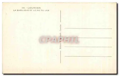 Lourdes — La basilique e il Pic du Jer — Edizione E. Renault - Lourdes — Verso