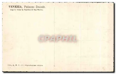 Veneza, canto do Palácio Ducal — Basílica de São Marcos — A. B. U. (11) — Verso