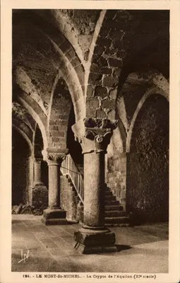 Le Mont-Saint-Michel — La Crypte de l'Aquilon (XIe siècle) — Laurent-Néel, Rennes, n°124