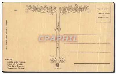 Pompei — Via della Fortuna — Edizione Grand Hôtel Suisse, n° 4478-14 — Verso