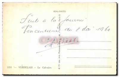 Verdelais - O Calvário — Cie des Arts Photomécaniques, Paris — Verso