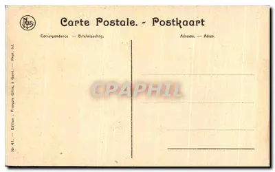 Gand. Zamek Wodzów Fryzji — Wewnętrzny portal, przejście i wejście (1180) — wydawnictwo François Gillis, nr 41 — Rewers