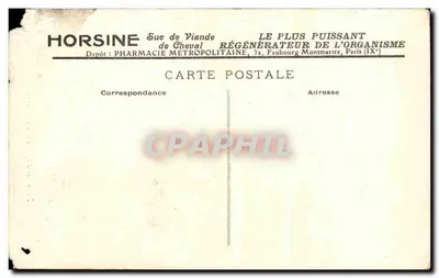 Stara pocztówka Adieux de Napoleon 1er apres la paix de Rilsitt — Rewers