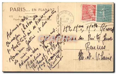 Arc de Triomphe — fasada avenue des Champs-Élysées — wydawca Paris... en Flanant n°172 — Rewers