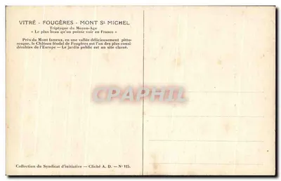 Nossa Senhora do Bom Socorro — Fougères — Coleção do Syndicat d'initiative — N° 115 — Verso