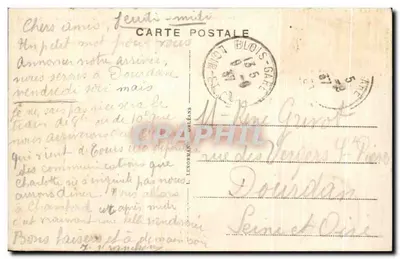 Zamek w Blois — Façada Fryderyka I — Wydawca L. Lenormand, Orléans — Rewers