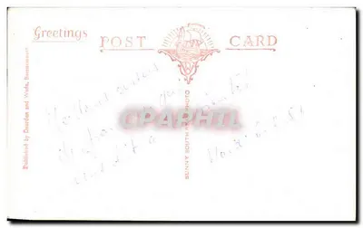 Katedra w Salisbury — widok z zewnątrz — wydawca Dardan and Wade, Bournemouth — Rewers