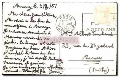 Lausanne. Pałac Rumine - Uniwersytet — wydawca Jaeger, n° 7472 — Rewers