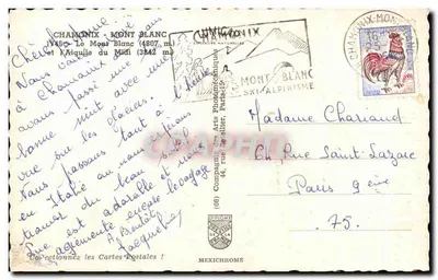 Chamonix — Mont Blanc i Aiguille du Midi — Spółka Sztuki Fotograficznej, Paryż — Rewers