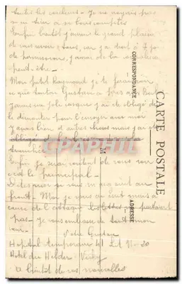 Bilhete postal antigo Vichy A Galeria Das Fontes — Verso