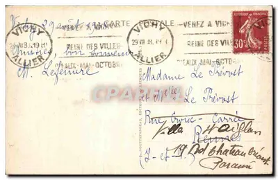 Vichy — Pavillon des Célestins — G. D'O. III — Verso