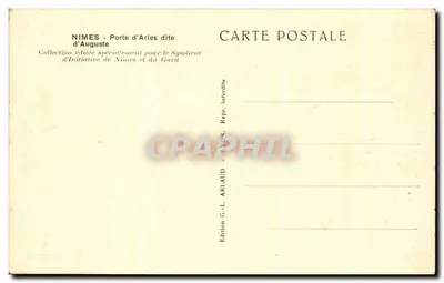 Nîmes – Brama Arles, zwana Bramą Augusta – Wyd. G.-L. Arlaud, Lyon — Rewers