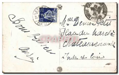 Embarcação do Léman — vista lacustre com cisnes e farol — Edição Auriès, n°35 — Verso