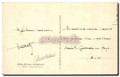 Nice — Nocna uroda — L. Gilletta et Cie, wyd. fotograficzne Nice — Rewers