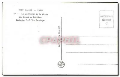 Uwielbienie Najświętszej Panny Marii przez Gérarda de Saint-Jean — Zbiór D. G. Van Beuningen — Mały Pałac, Paryż — Rewers