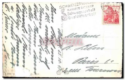 Bilhete postal antigo Schaffhausen — Verso