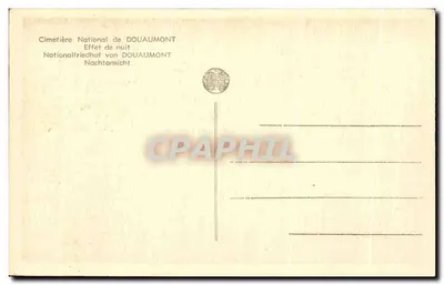 Cemitério Nacional de Douaumont — Efeito de noite — Editor Verdun — Verso