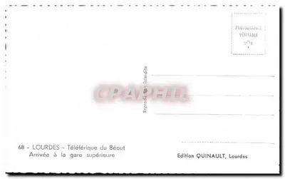 Lourdes — Teleférico do Béout — Chegada à estação superior — Edição Quinault — Verso