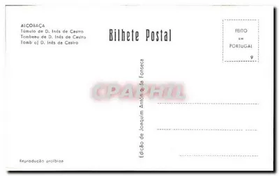 Túmulo de D. Inês de Castro — Alcobaça — Wydawnictwo Joaquim António da Fonseca — Rewers
