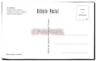 Alcobaça — Túmulo do Rei Pedro I — Edição de Joaquim António da Fonseca — Verso