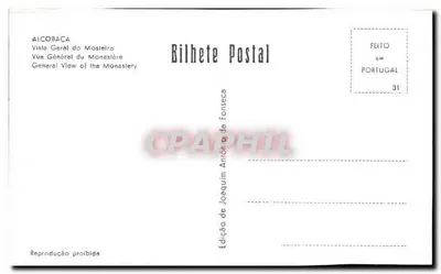 Alcobaça — Ogólny widok klasztoru — Wydawnictwo Joaquim António da Fonseca — Rewers