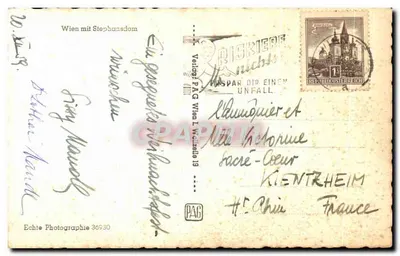 Viena com a Catedral de São Estêvão — vista de dentro de uma campanha — editor PAG Viena I. Wollzeile 19 — Verso
