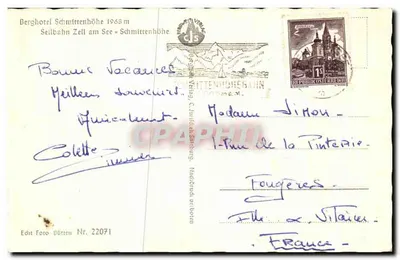 Schmittitenhöhe 1968 m. g.d. Hohen Tauern — wydawca C. J. Landgraf, nr 22071 — Rewers