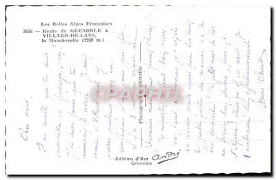 सुंदर फ्रांसीसी आल्प्स — ग्रेनोबल से विलार्ड-डे-लांस के रूट — ला मौचेरोल (2289 मीटर) — एडिशन डी आर्ट एंड्रे — पीछे